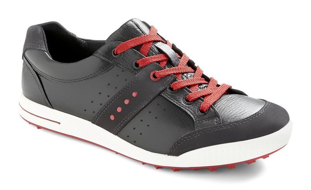 ECCO Mens Golf Shoes Black/Red - Original Street - NLH-518304